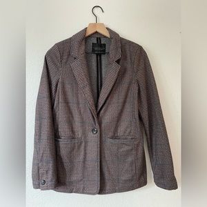 Sanctuary women’s oversized brown and black plaid blazer size XS